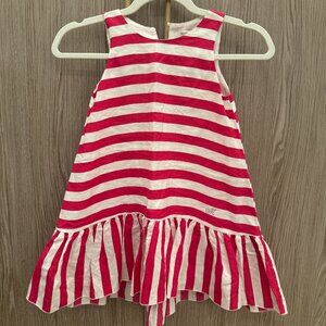 PRELOVED - Monnalisa - Pink Striped Dress - Low Waisted